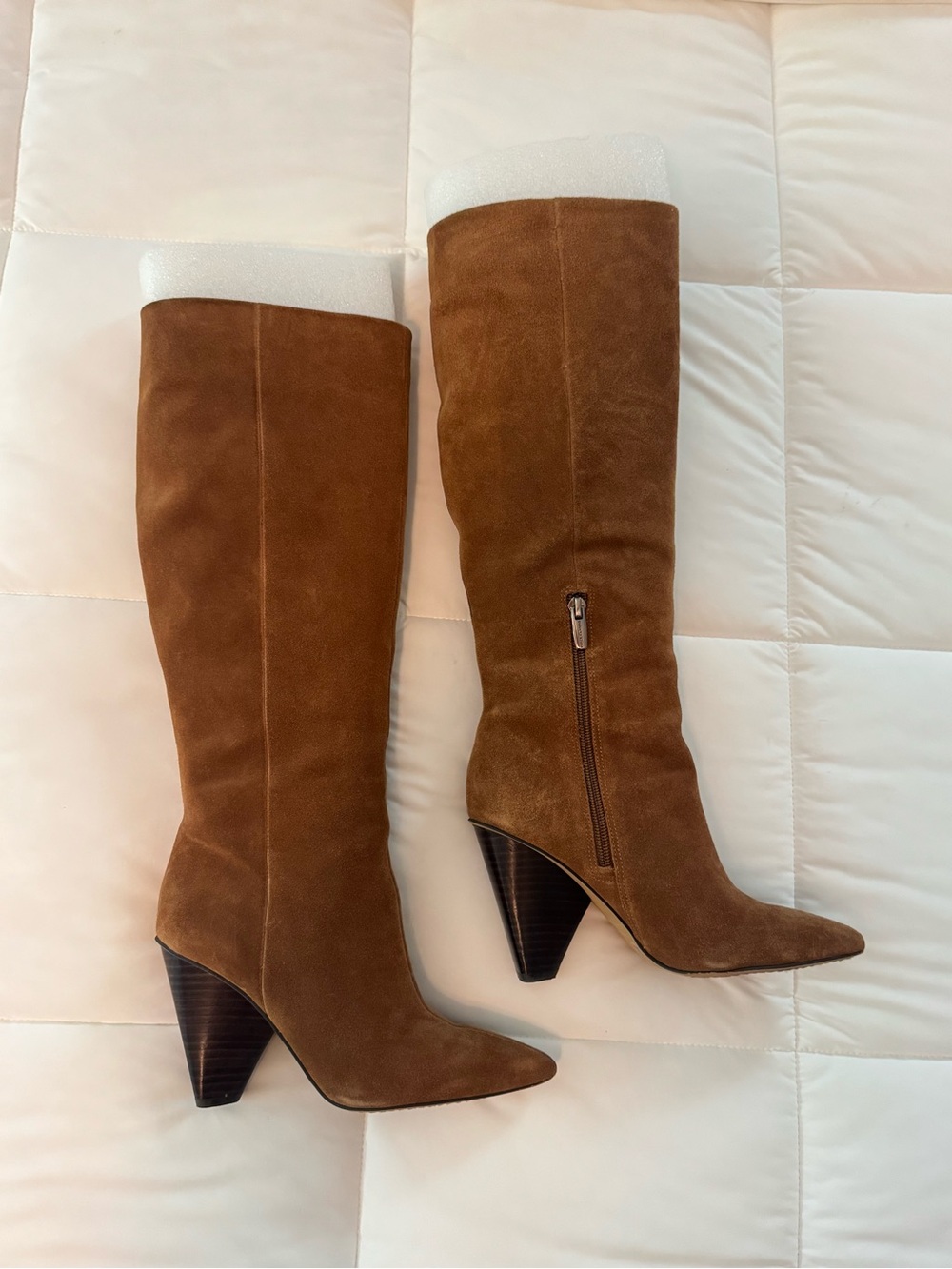 Vince Camuto Tall Suede Knee Boots in Cognac Brown
